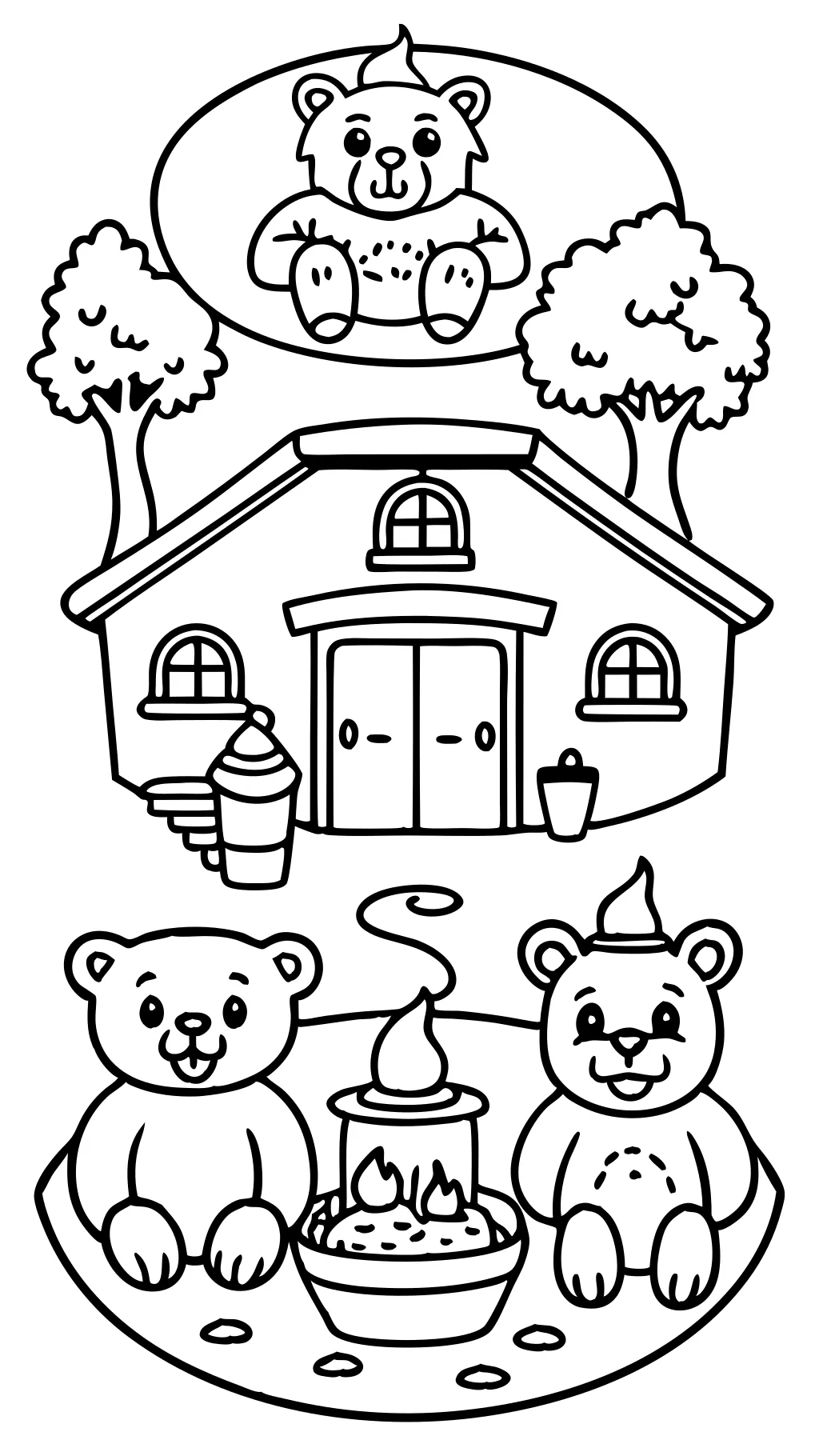 Goldilocks et trois ours coloriages